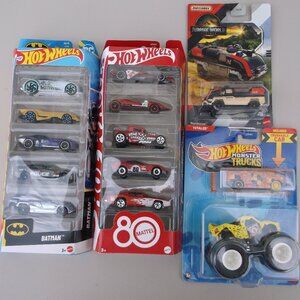 Hot Wheels & Matchbox Collector Bundle – Batman, Monster Trucks, Jurassic World